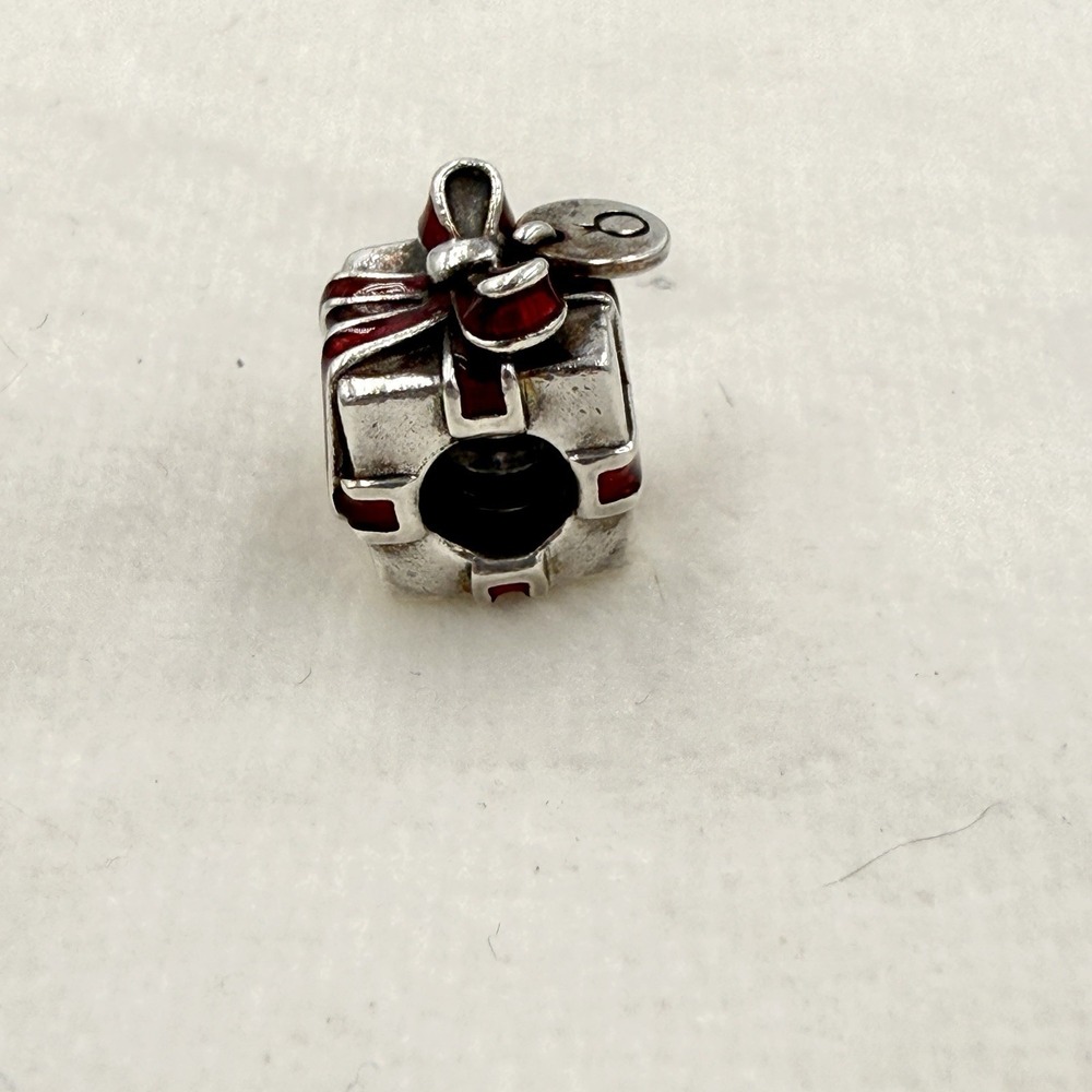 Pandora Red Gift Present Bead Charm in Sterling Silver .925 Christmas Holiday - Picture 4 of 7